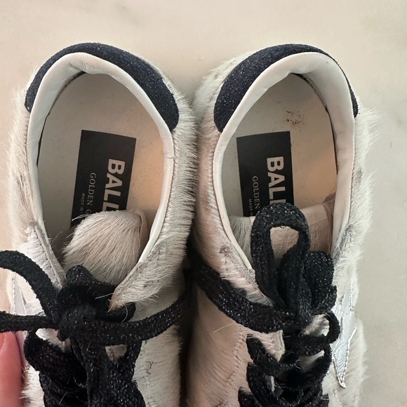 Golden Goose Ball Star Sneaker White, Silver NIB Auth Size   Ball Star \'White Fur\', Sz 36, Like New